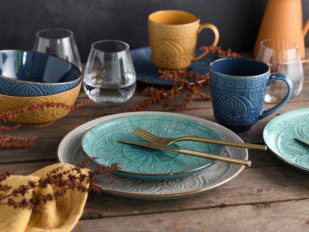 Kombiservice Samarkand, 16-teilig - Smaragdgrün/Gelb, LIFESTYLE, Keramik (33/30/32cm) - Creatable