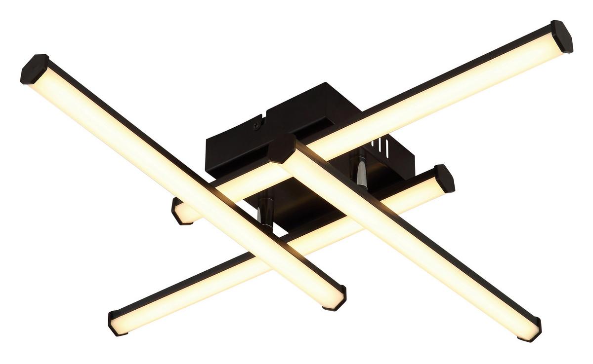 Led Stropna Svjetiljka Kirina - bijela/crna, Design, plastika (50/50/8,8cm) - Globo