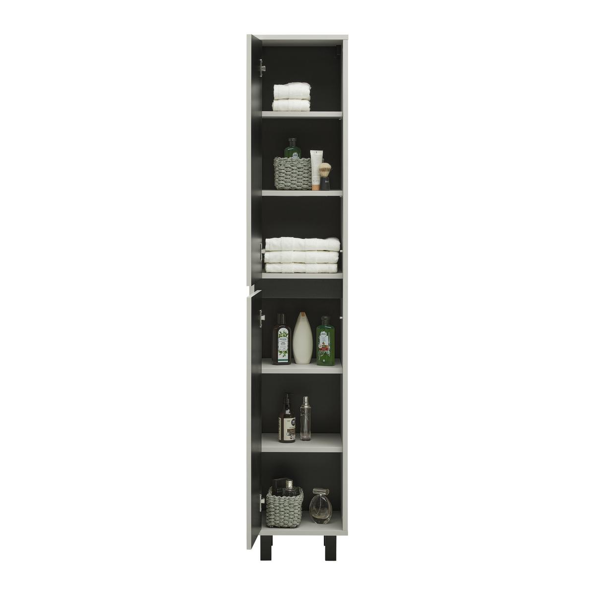 Seitenschrank Sophia Kashmirfarben - Kaschmir/Schwarz, MODERN, Holzwerkstoff (35/120/33cm) - Mömax