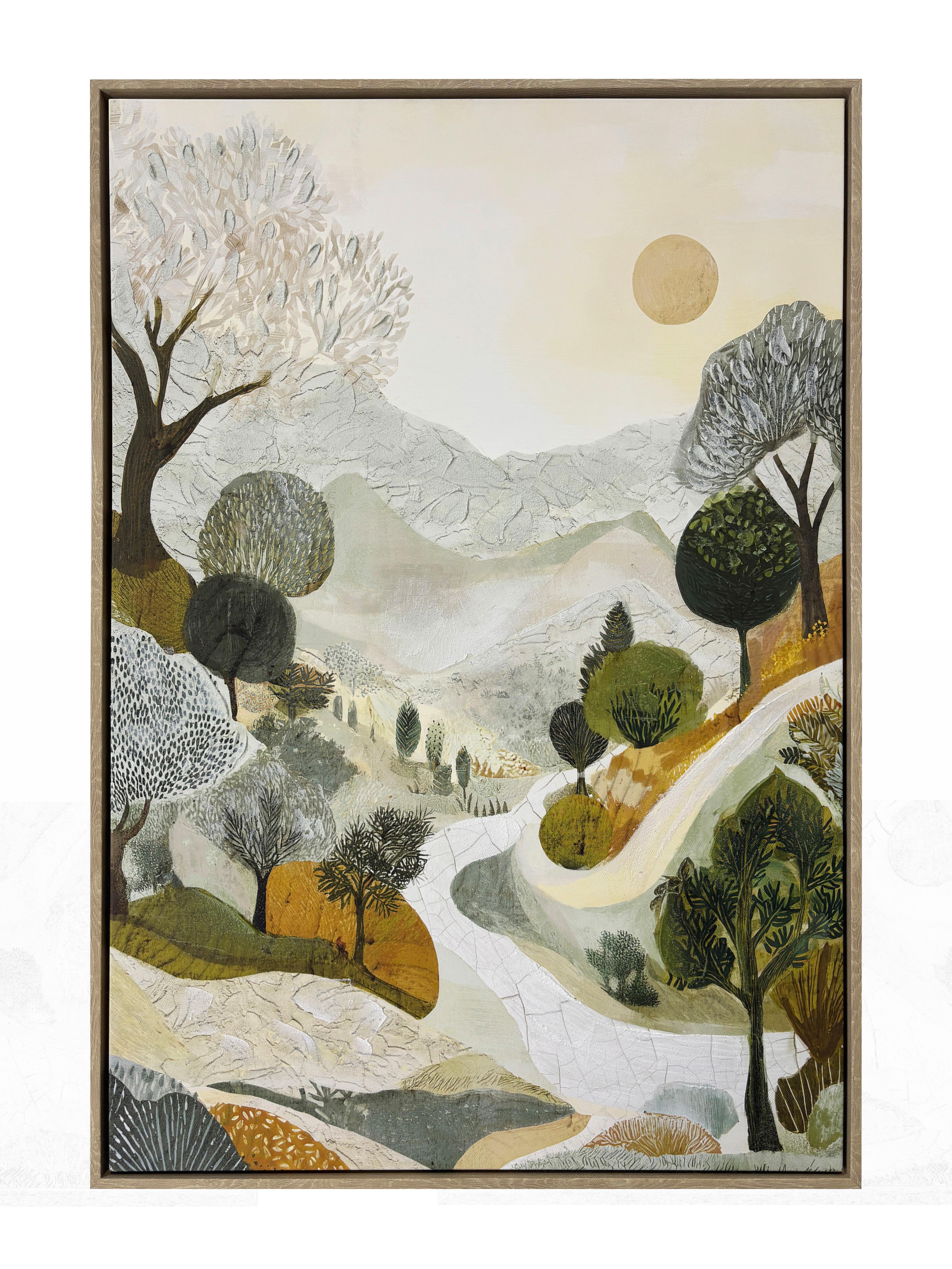 Slika Sa Ramom 60x90cm Denise Small - zelena/bela, Moderno, tekstil/pločasti materijal (60/90cm) - Mömax