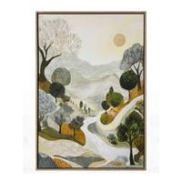 Slika Sa Ramom 60x90cm Denise Small - zelena/bela, Moderno, tekstil/pločasti materijal (60/90cm) - Mömax