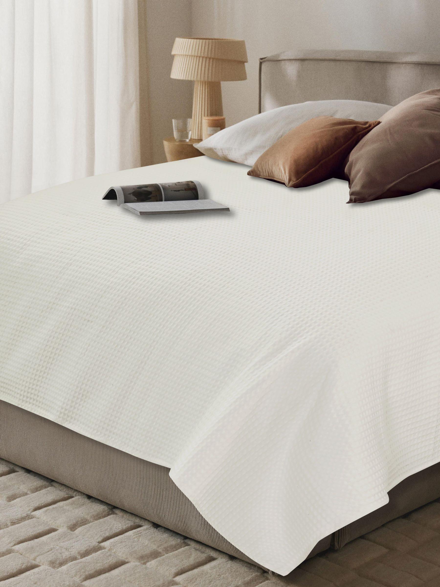 Cuvertură Luna cca.150x220cm - alb, Basics, textil (150/220cm)