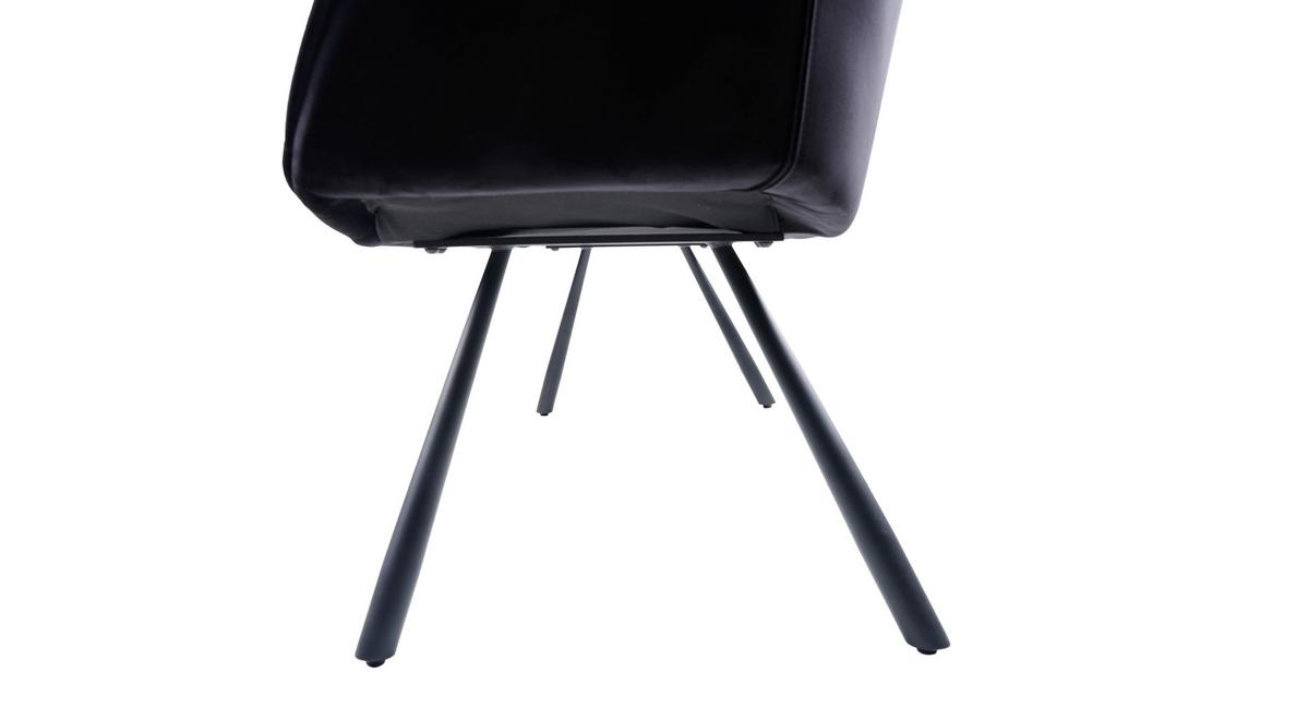 Sitzbank Eileen in Schwarz - Schwarz, MODERN, Textil/Metall (171/88/65cm) - Based