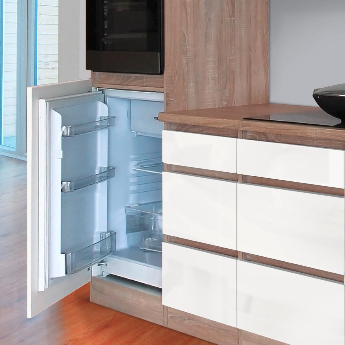 Küchenblock Premium Weiß/Eiche B: ca. 270 cm - Eichefarben/Weiß, MODERN, Holzwerkstoff (270cm) - Respekta
