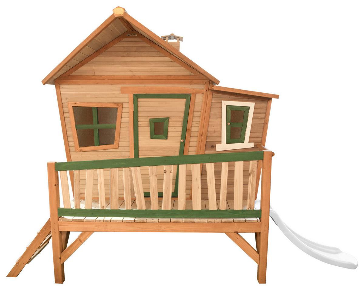 Speilhaus "Emma", Braun, Grün, Weiß - Hellgrün/Braun, KONVENTIONELL, Holz/Kunststoff (123/12,8/152cm) - Ambia Garden