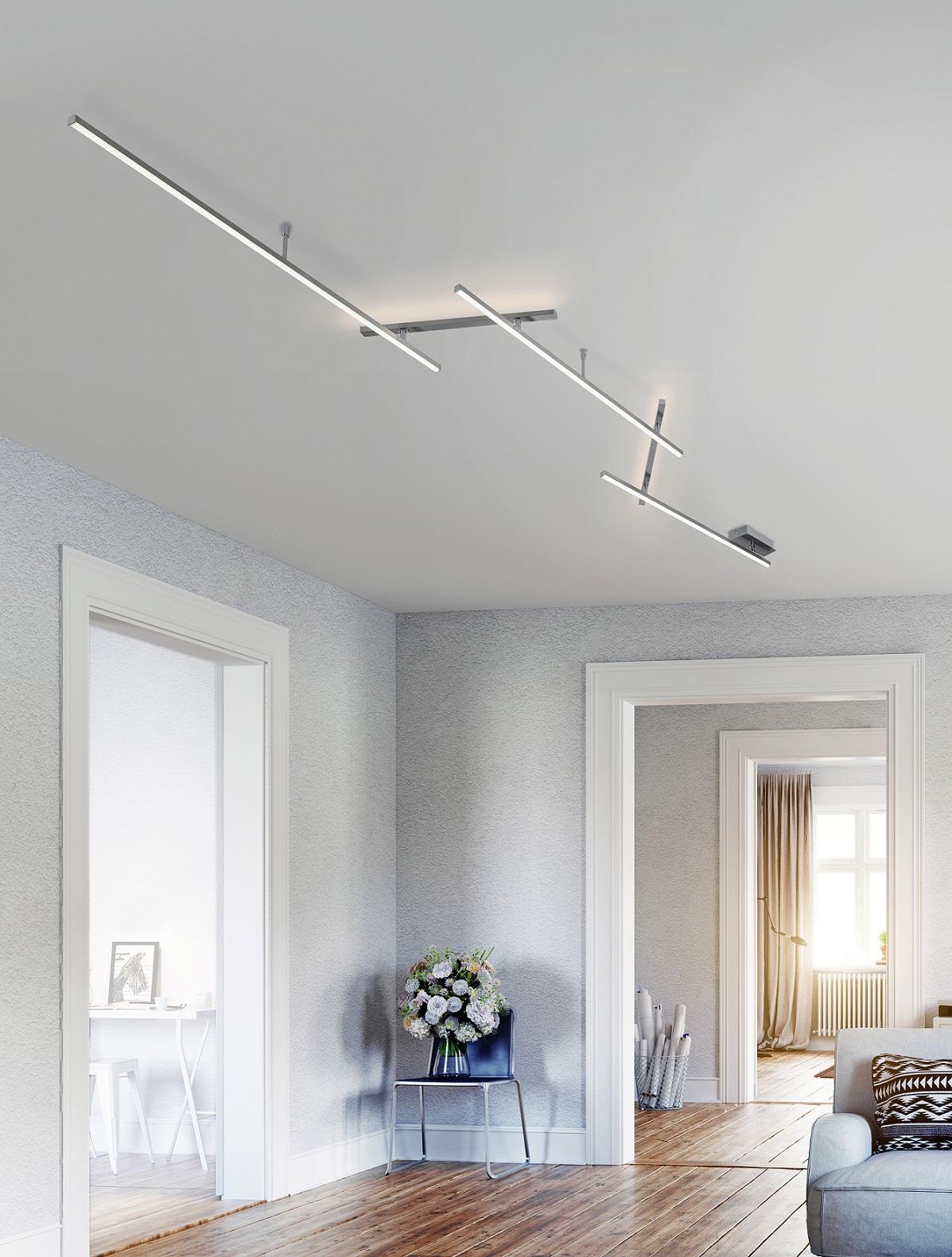 LAMPA SUFITOWA LED X62035107 INDIRA *SBN* - biały/kolor niklowy, Trend, tworzywo sztuczne/metal (245/50/6,5cm) - Novel