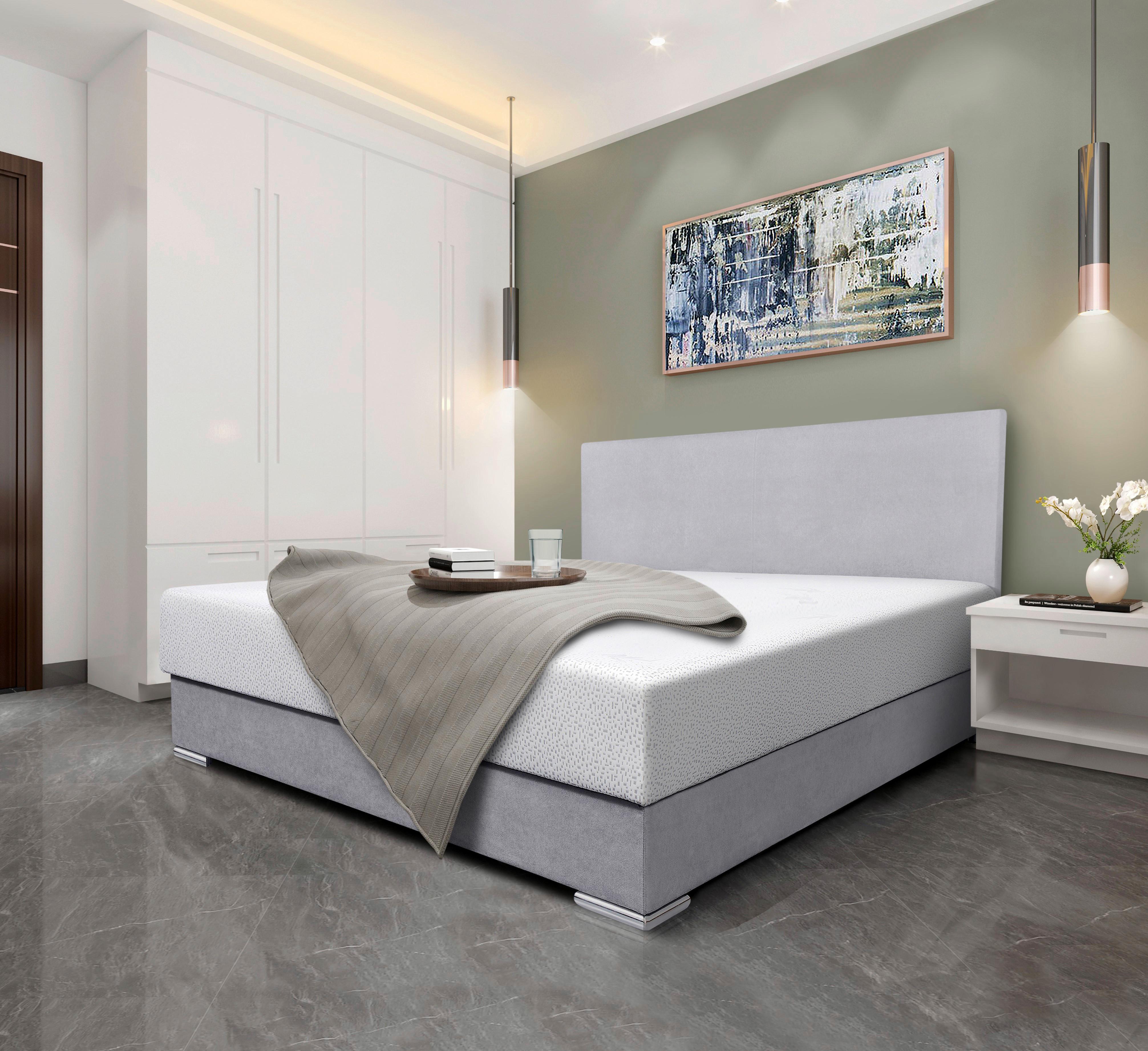 Tapecirani Krevet Morato - svijetlo siva, Moderno (160/200cm) - Best Price