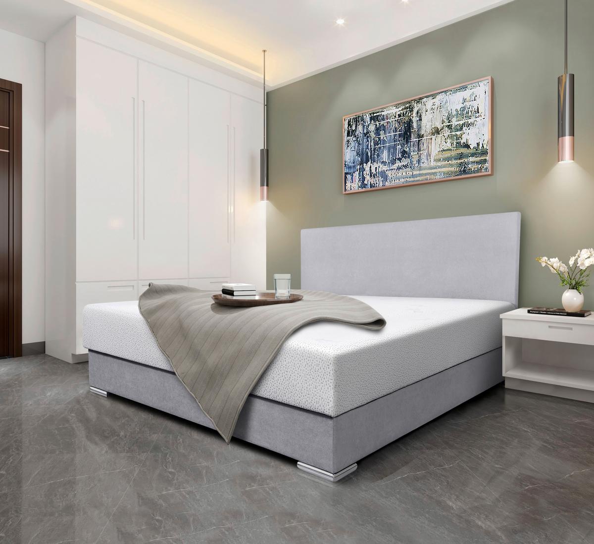 Oblazinjena Postelja Morato 140/200 - svetlo siva, Moderno (140/200cm) - Mömax