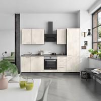Küchenblock Riva High m. Geräten Weiß - Schieferfarben/Edelstahlfarben, MODERN, Holzwerkstoff/Metall (270cm) - Nobilia