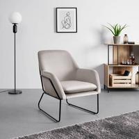 Sessel Kezia Beige Samt - Beige/Schwarz, MODERN, Textil/Metall (71/84/79cm) - Bessagi Home