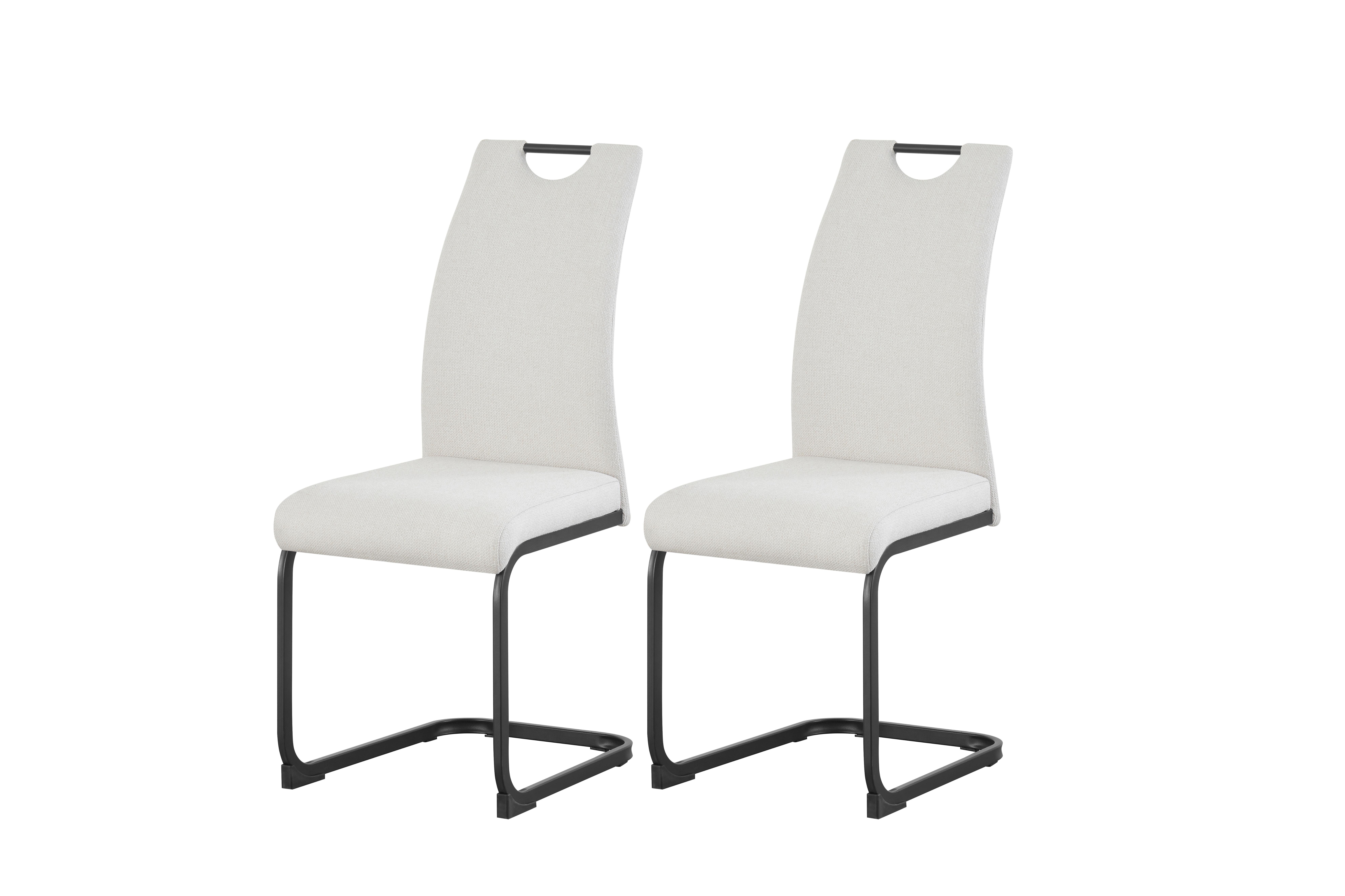 Set Nihajnih Stolov Hanna, Krem Barva, 2 Kos - črna/krem barve, Moderno, kovina/tekstil (43/98/59cm) - MID.YOU