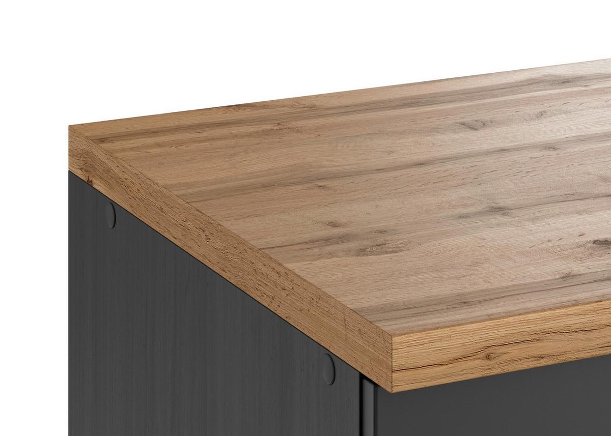 Herdumbauschrank Meran ca. 60x86x60 cm Grau/Eiche - Eiche Wotan/Grau, LIFESTYLE, Holzwerkstoff (60/86/60cm) - Held