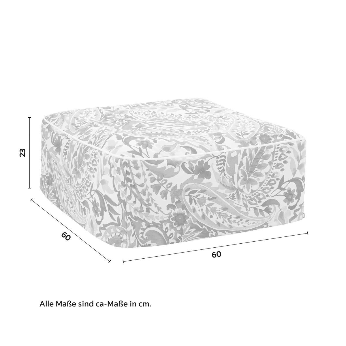 Pouf Cassy Multicolor ca. 60x23 cm - Multicolor, MODERN, Textil (60/23/60cm) - Bessagi Garden