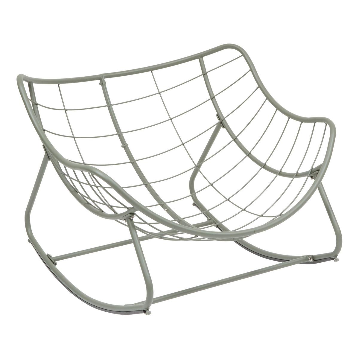 Fotoliu balansoar Paopao - bej/verde, Basics, metal/textil (96/109/83cm)