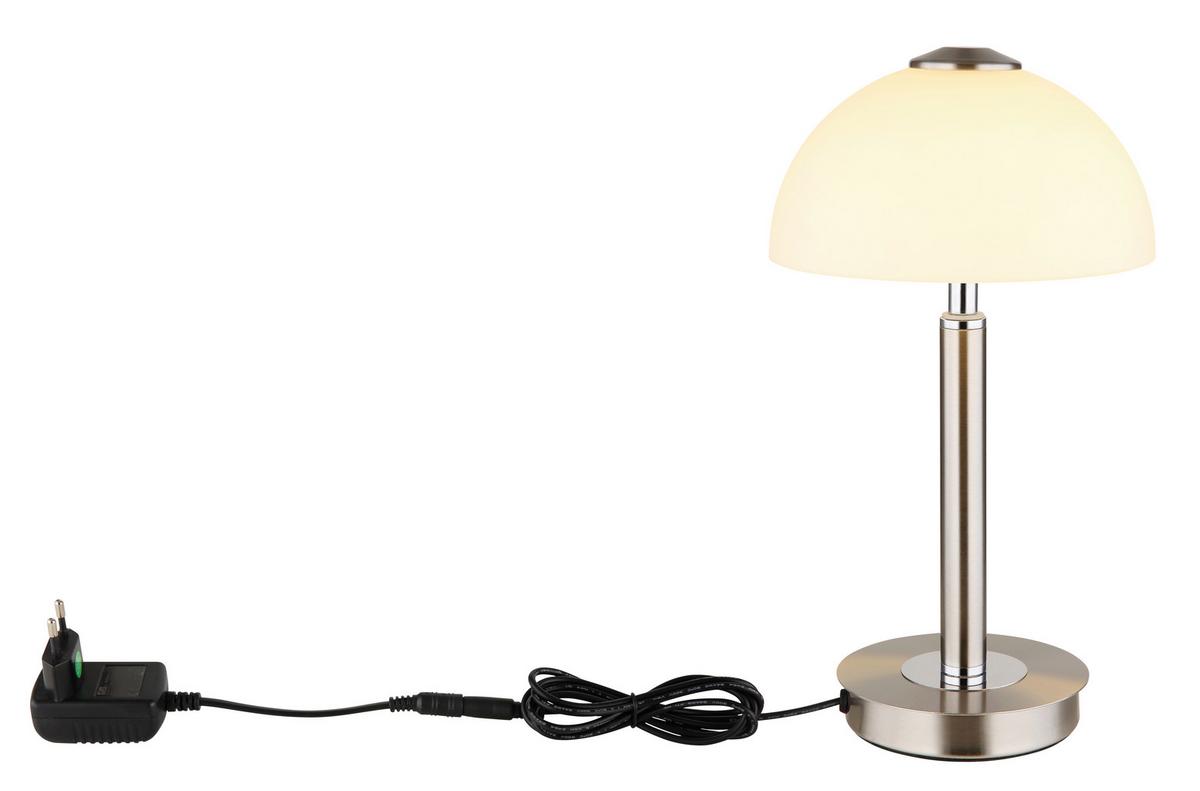 LED-TISCHLEUCHTE 21953N ULDIN - Chromfarben/Weiss, Basics, Glas/Kunststoff (25/45cm) - Globo