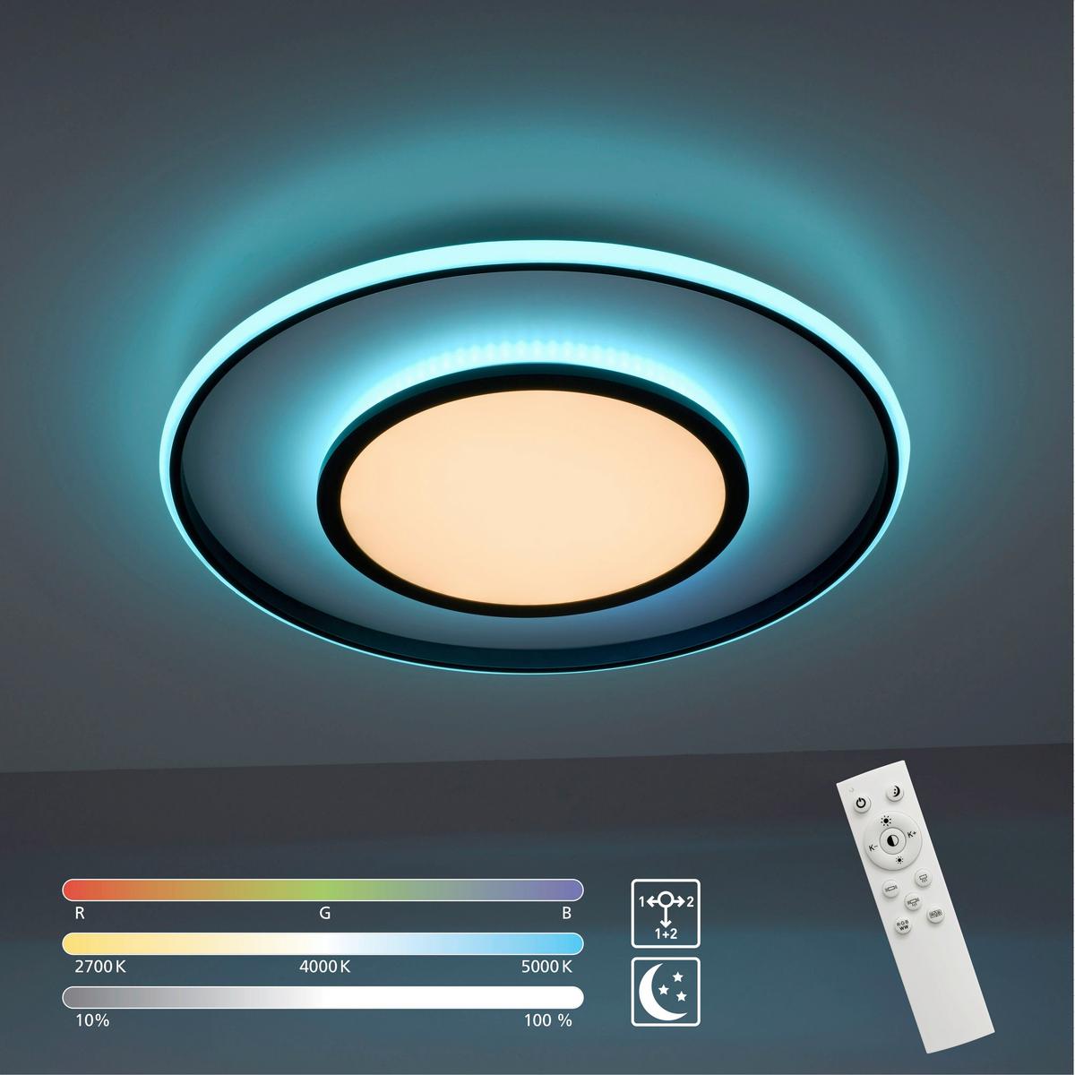 LED-Deckenleuchte Arenda max. 36 Watt - Schwarz, Design, Kunststoff/Metall (60/10cm)