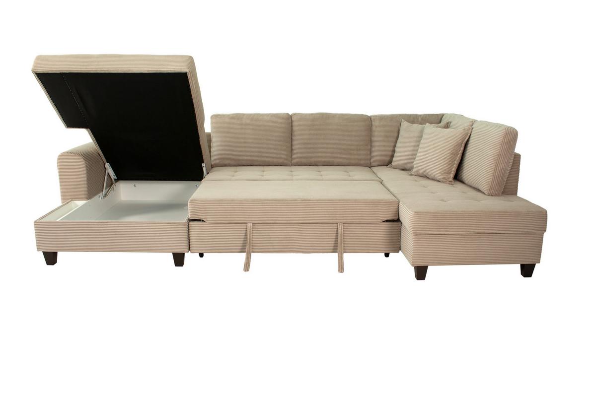 Kutna Garnitura Moritz - sivo-smeđa, Trend, tekstil (155/324/178cm) - Modern Living