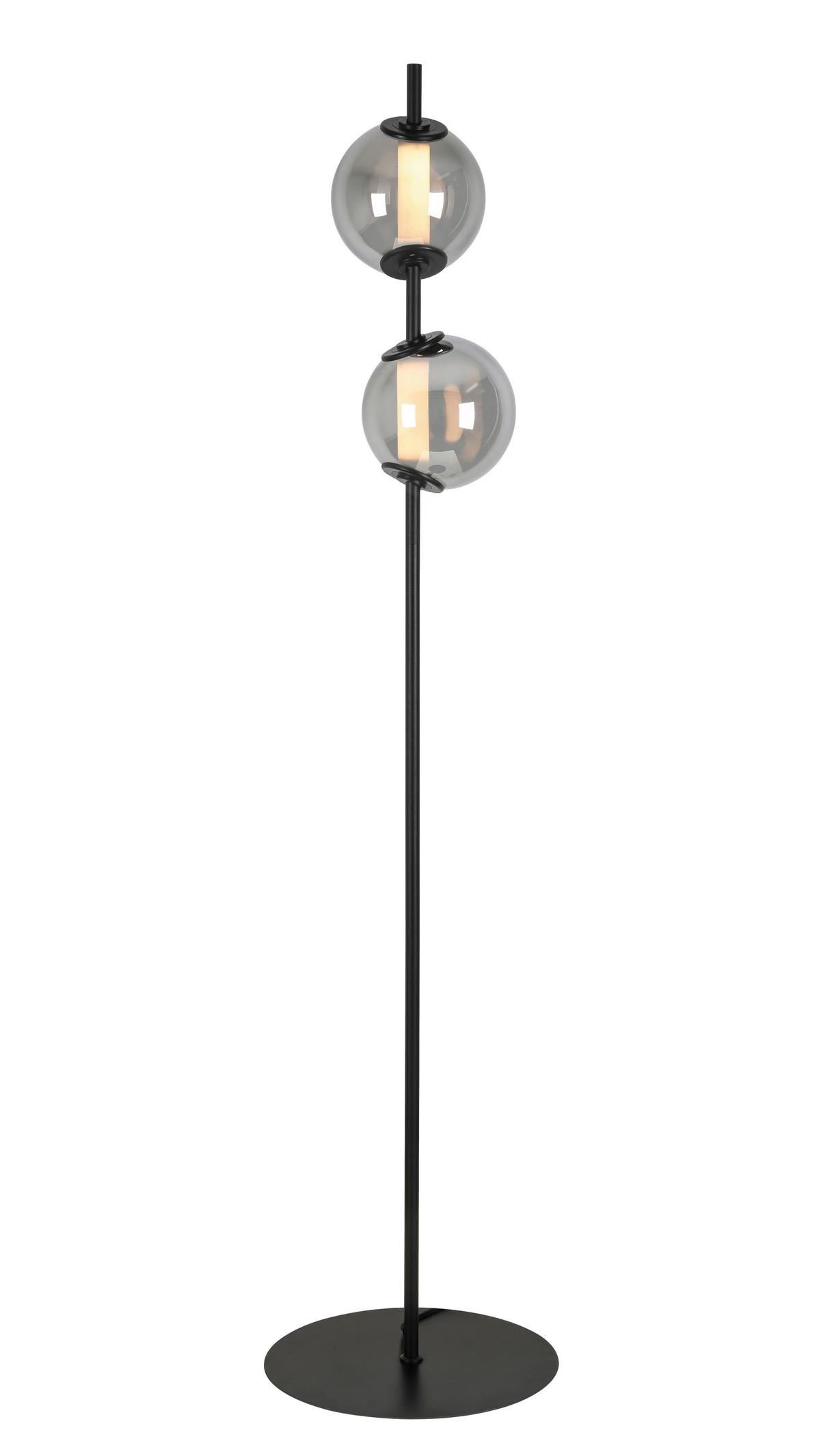 LAMPA STOJĄCA LED SECO *DK* - czarny/kolor chromowy, Design, tworzywo sztuczne/metal (34/168cm) - Dieter Knoll