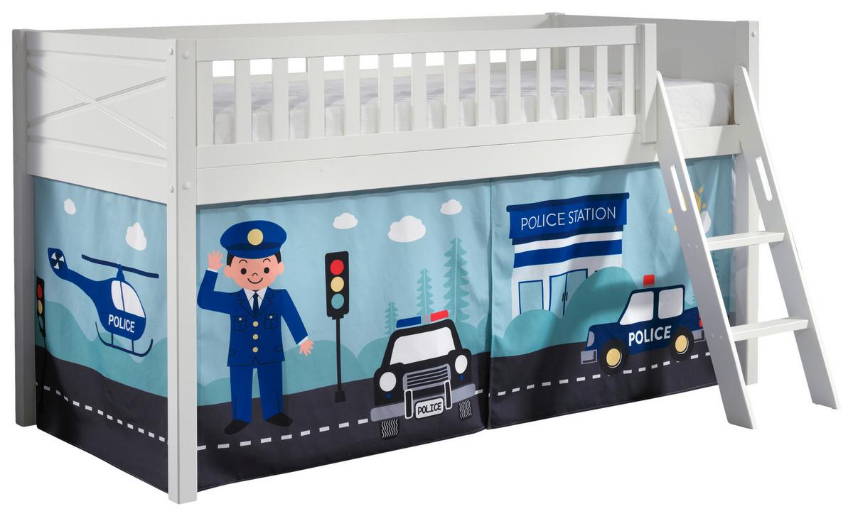 Spielbett Scott ca. 90x200 cm Weiß - Naturfarben/Weiß, ROMANTIK / LANDHAUS, Holz (90/200cm) - Vipack