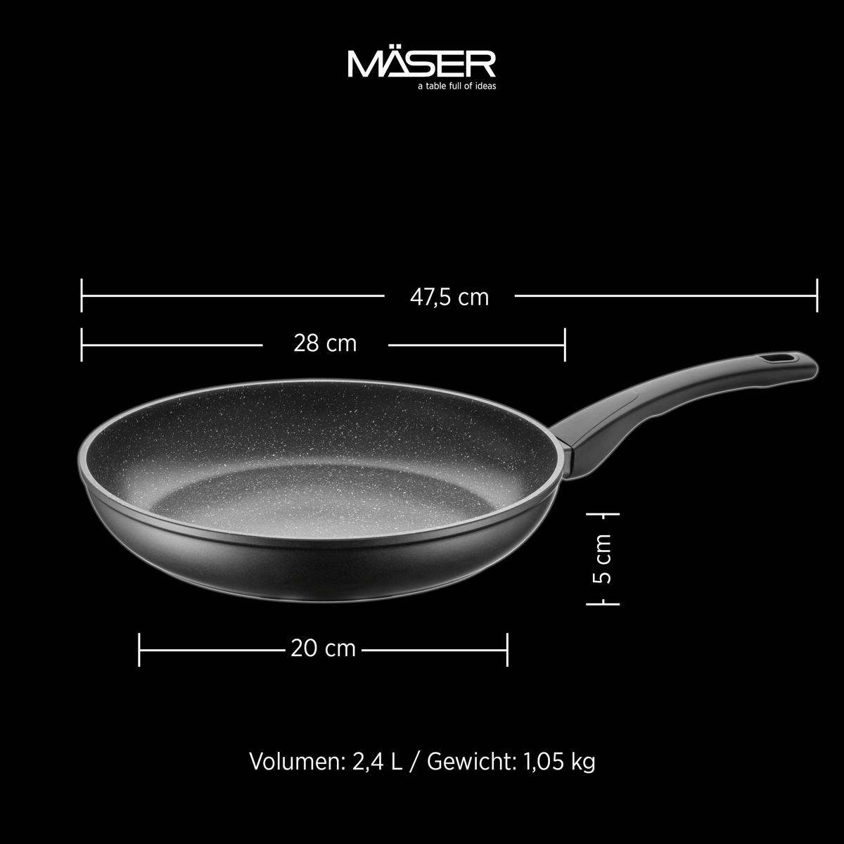 Pfannenset 935584 - Schwarz, Basics, Metall - Mäser