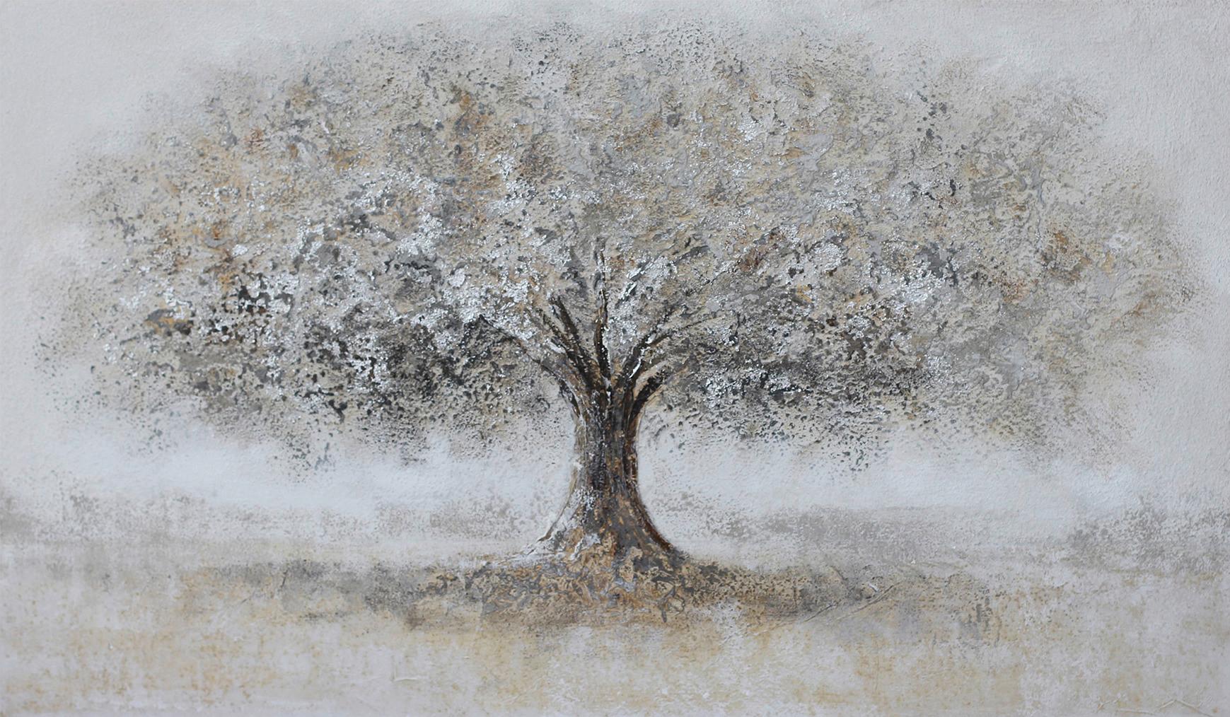 OBRAZ OLEJNY EOPH1381B - biały/szary, Design, drewno/tkanina (120/70cm) - Monee