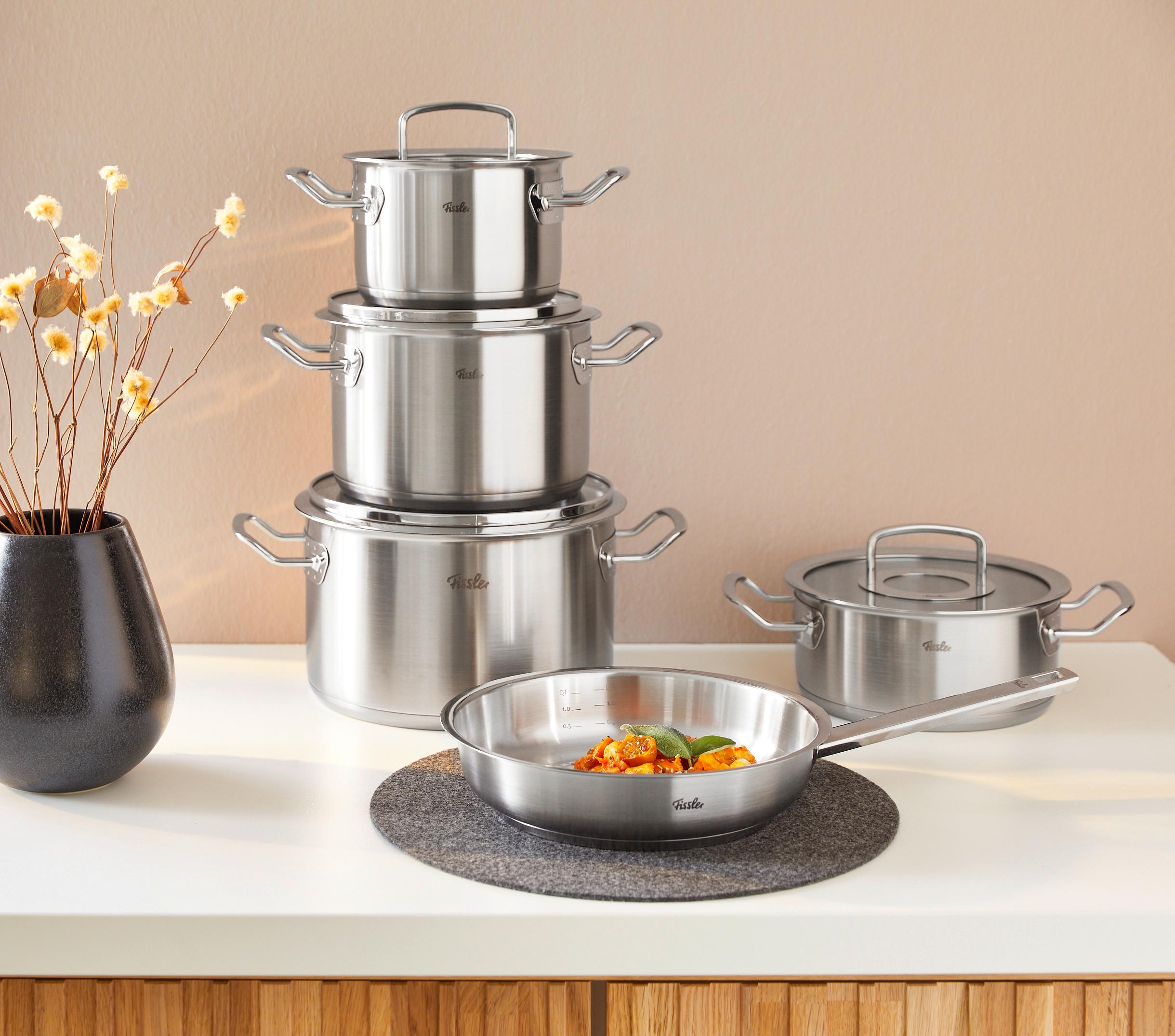 ZESTAW GARNKÓW 084-379-05-000/0 FISSLER - kolor srebrny, Basics, metal/szkło - Fissler
