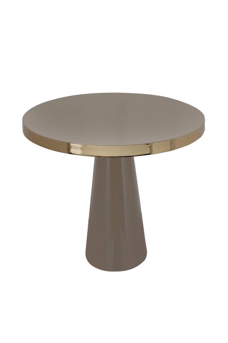 STOLIK BOCZNY ART DECO 625 - złoty/taupe, Trend, metal (51/51/47cm)