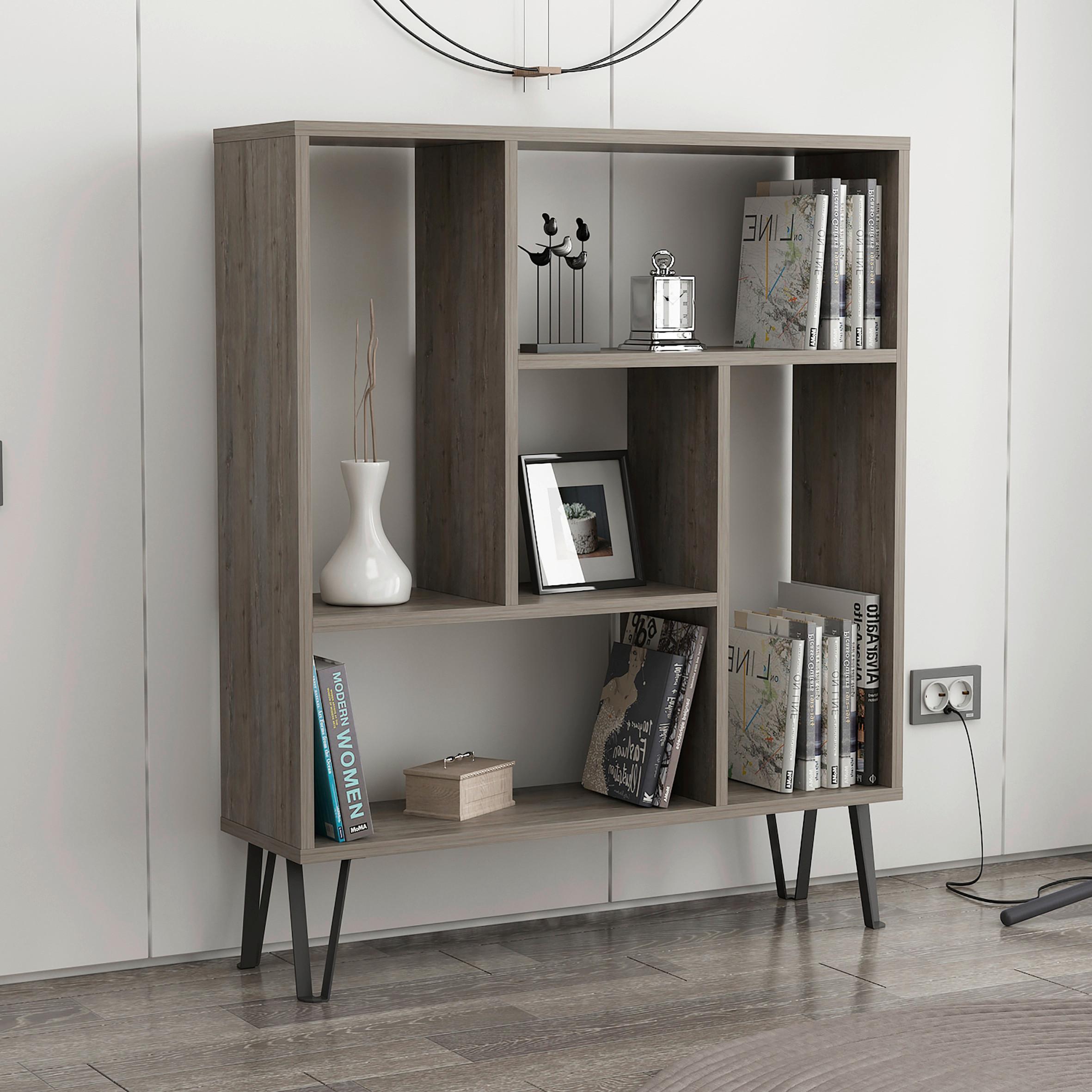 Regal "Arven", Eiche dunkel - Eiche dunkel, Design, Holzwerkstoff (90/107,8/25cm) - Livetastic