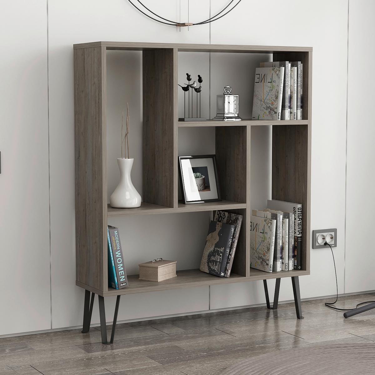 Regal "Arven", Eiche dunkel - Eiche dunkel, Design, Holzwerkstoff (90/107,8/25cm) - Livetastic