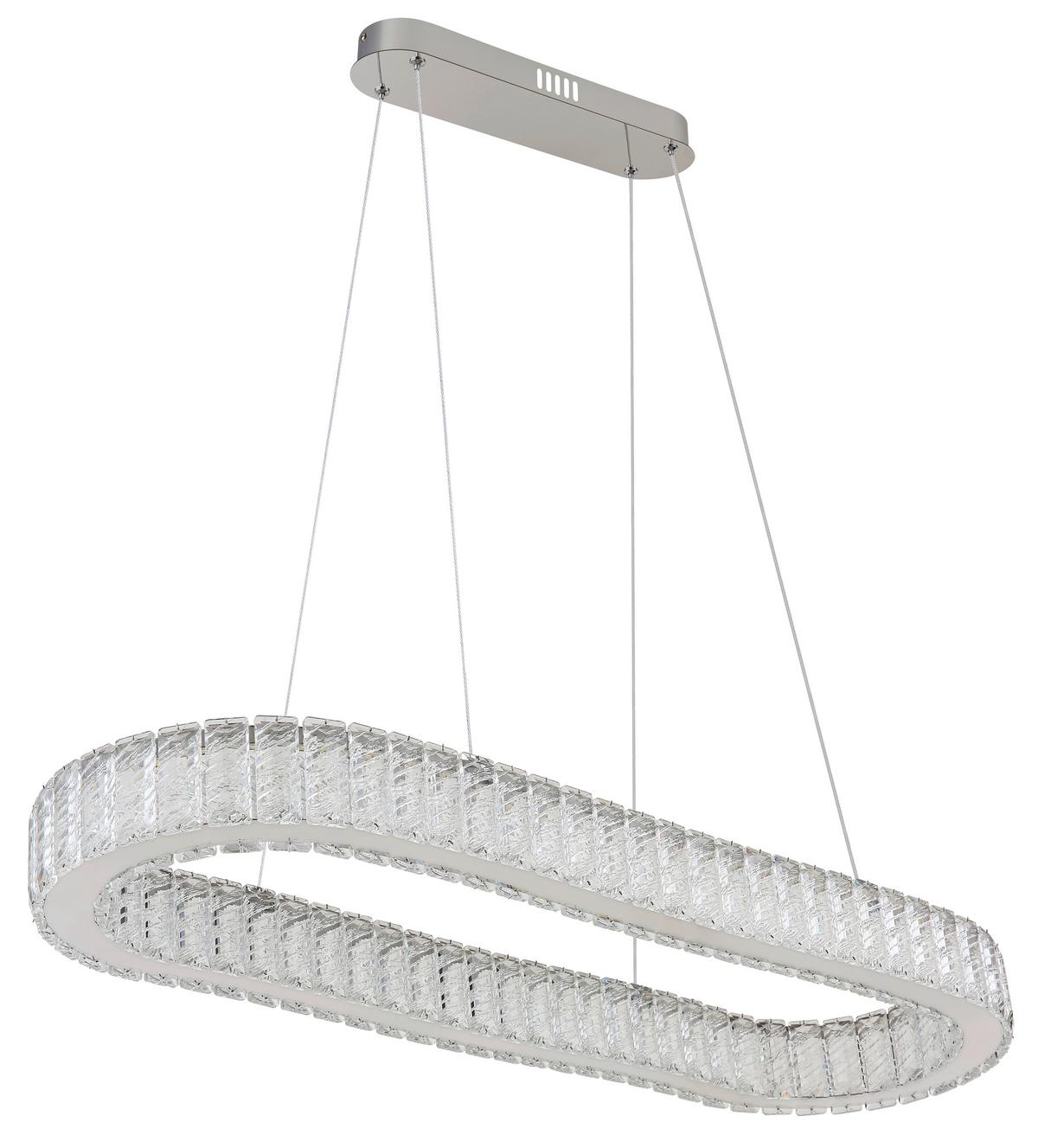 Viseča Led-svetilka Mucky, S Sijalko - barve kroma/prozorno, Konvencionalno, kovina/umetna masa (89/31/120cm) - Globo