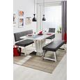 Sitzbank in Grau - Chromfarben/Weiß, MODERN, Textil/Metall (140/85/58cm) - Modern Living Sitzbank in Grau - Chromfarben/Weiß, MODERN, Textil/Metall (140/85/58cm) - Modern Living