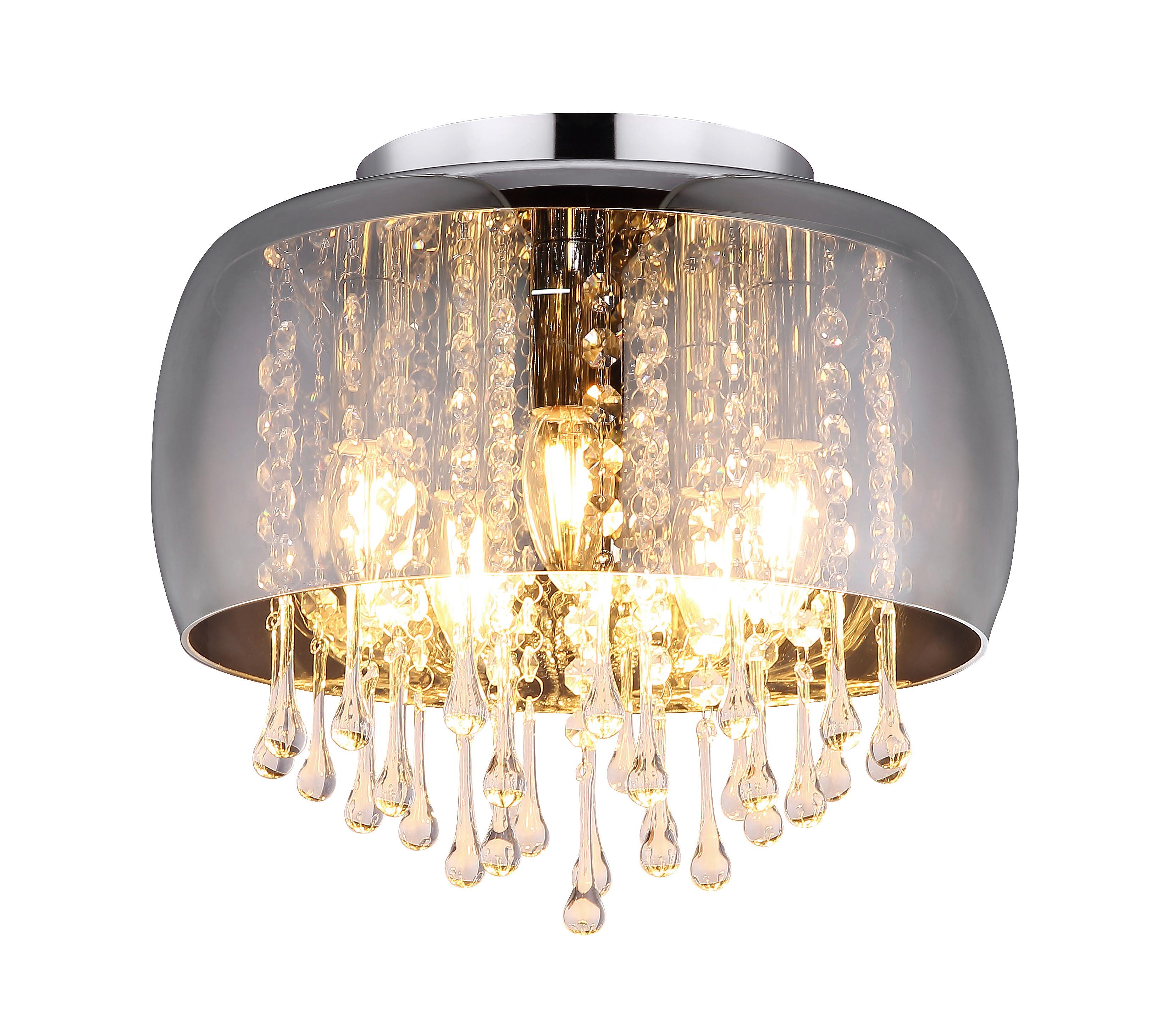 Svjetiljka Stropna 15809d Kalla - prozirno/boje kroma, Basics, staklo/metal (35/28cm) - Globo