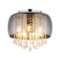 DECKENLEUCHTE KALLA D/H: 350/280CM RAUCH - Klar/Chromfarben, Basics, Glas/Metall (35/28cm) - Globo