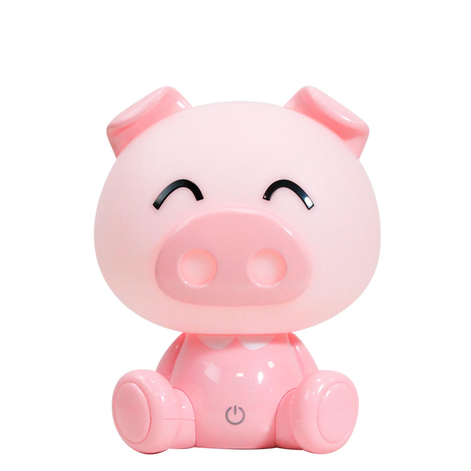 Kindertischleuchte Piggy Rosa Pink max. 3 Watt - Pink, Basics, Kunststoff (15/15/19cm)