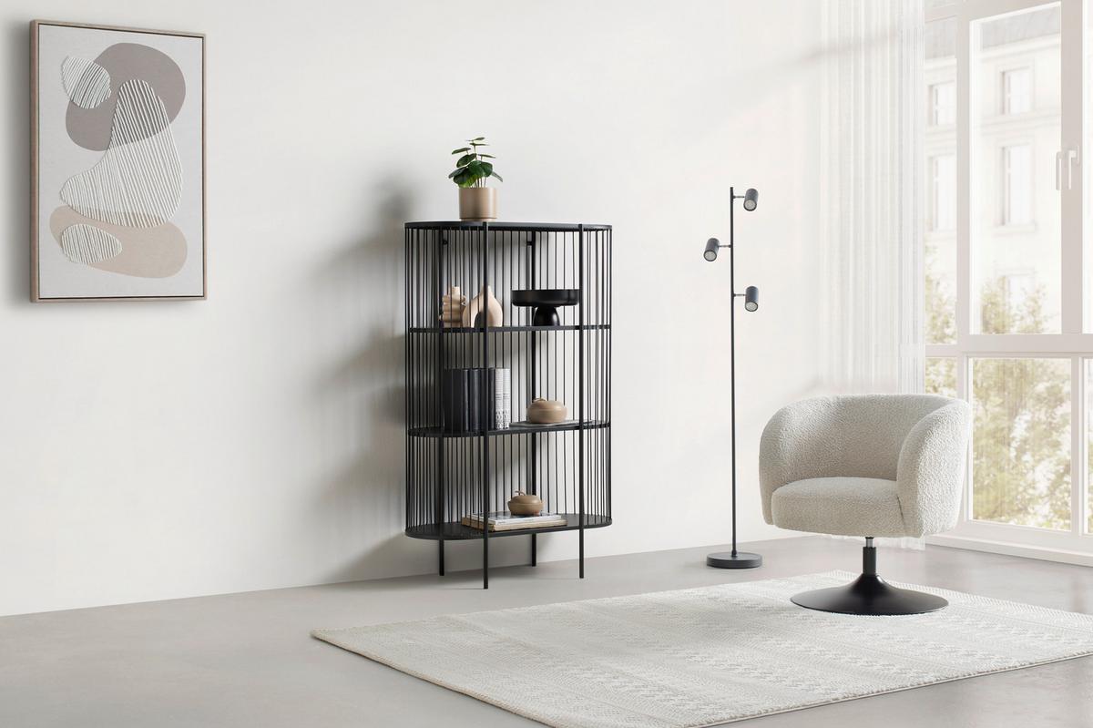 Etajeră TIAGO -EXKLUSIV- - negru, Lifestyle, metal (80/125/34cm) - Modern Living