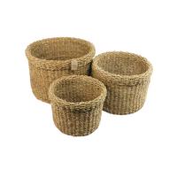 ZESTAW KOSZY MANATEE - kolor naturalny, Trend, materiały naturalne (43/35/28/30/26/22cm)