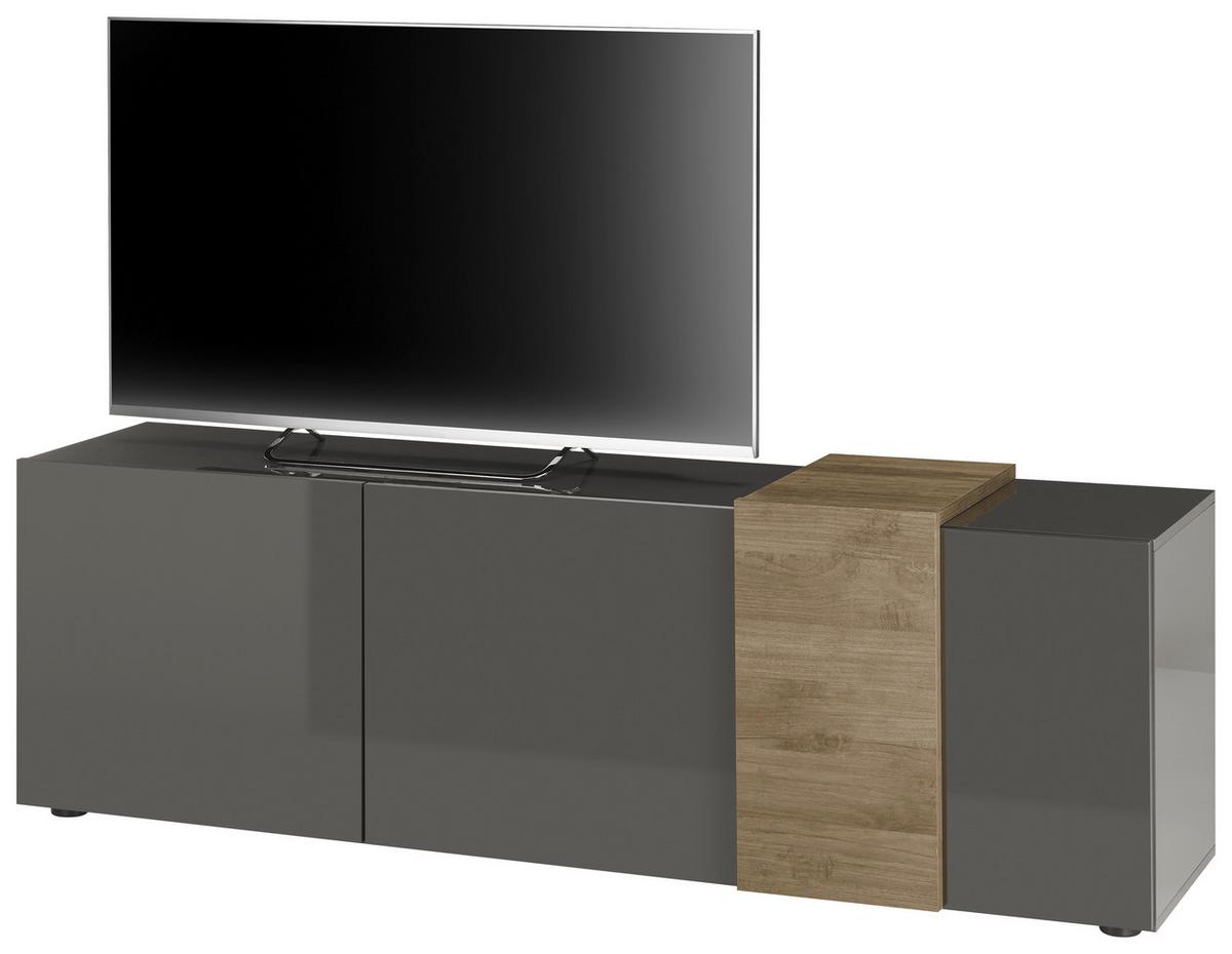Lowboard Positano Eichefarben/Dunkelgrau - Eichefarben/Dunkelgrau, MODERN, Holzwerkstoff (181/59/44cm) - Premium Living
