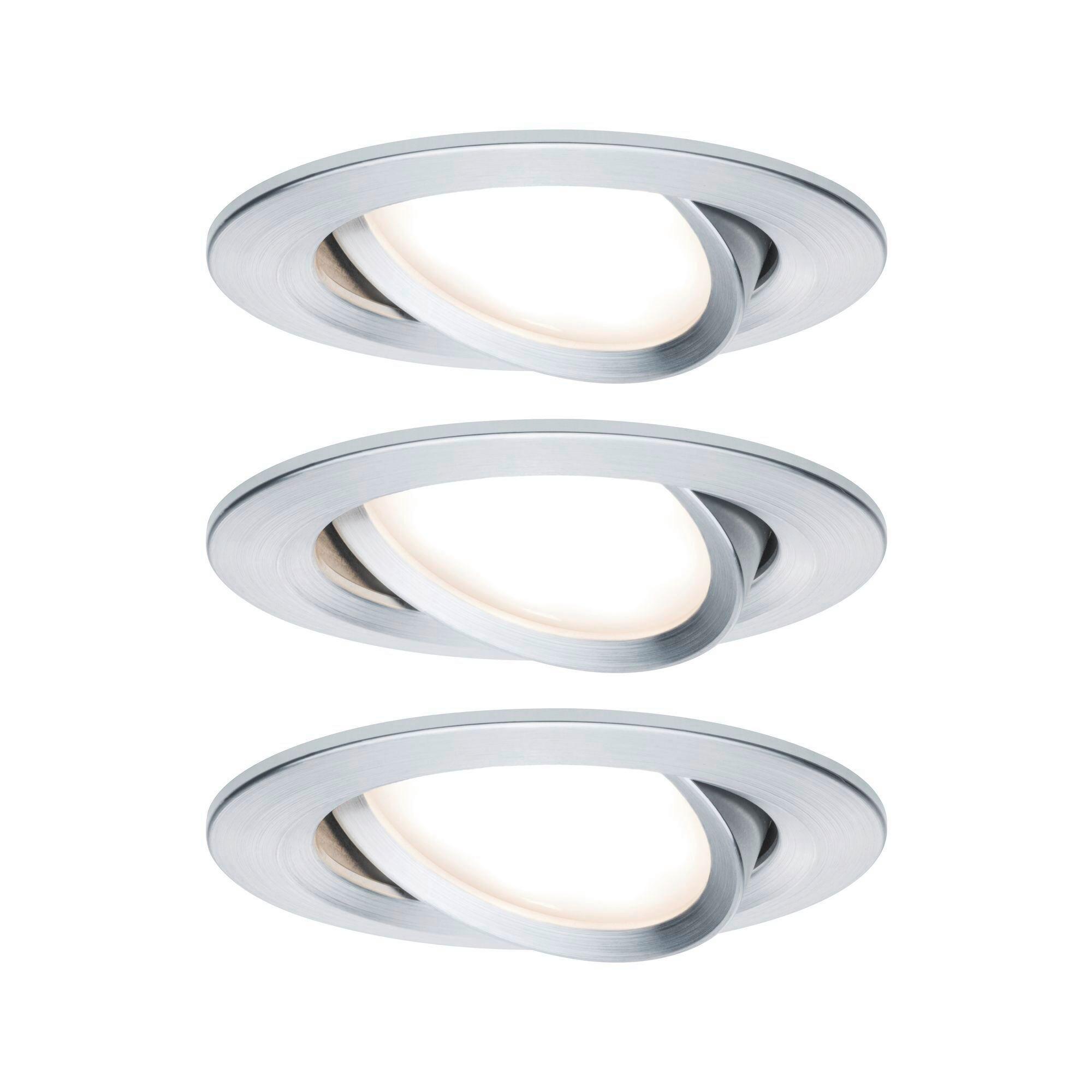 LED-Deckenleuchte Nova max. 3x 6,5 Watt, 3-teilig - Alufarben, Basics, Metall (8,4cm) - Paulmann