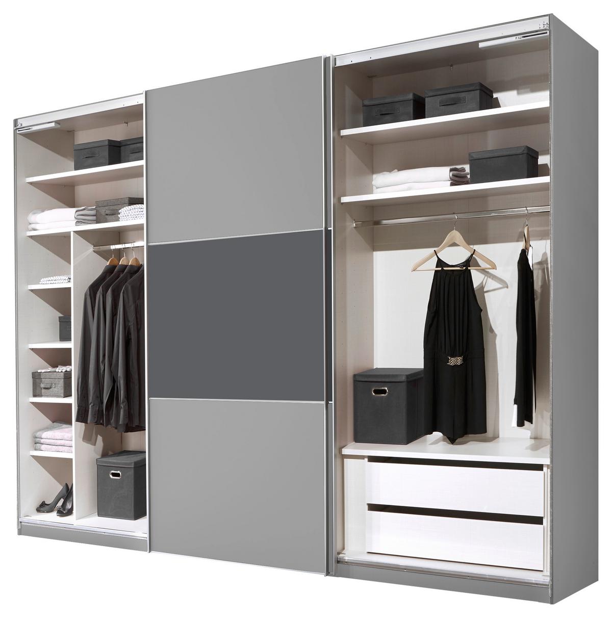 Ormar S Kliznim Vratima Includo - bijela/siva, Moderno, drvni materijal/metal (336/222/68cm) - Premium Living