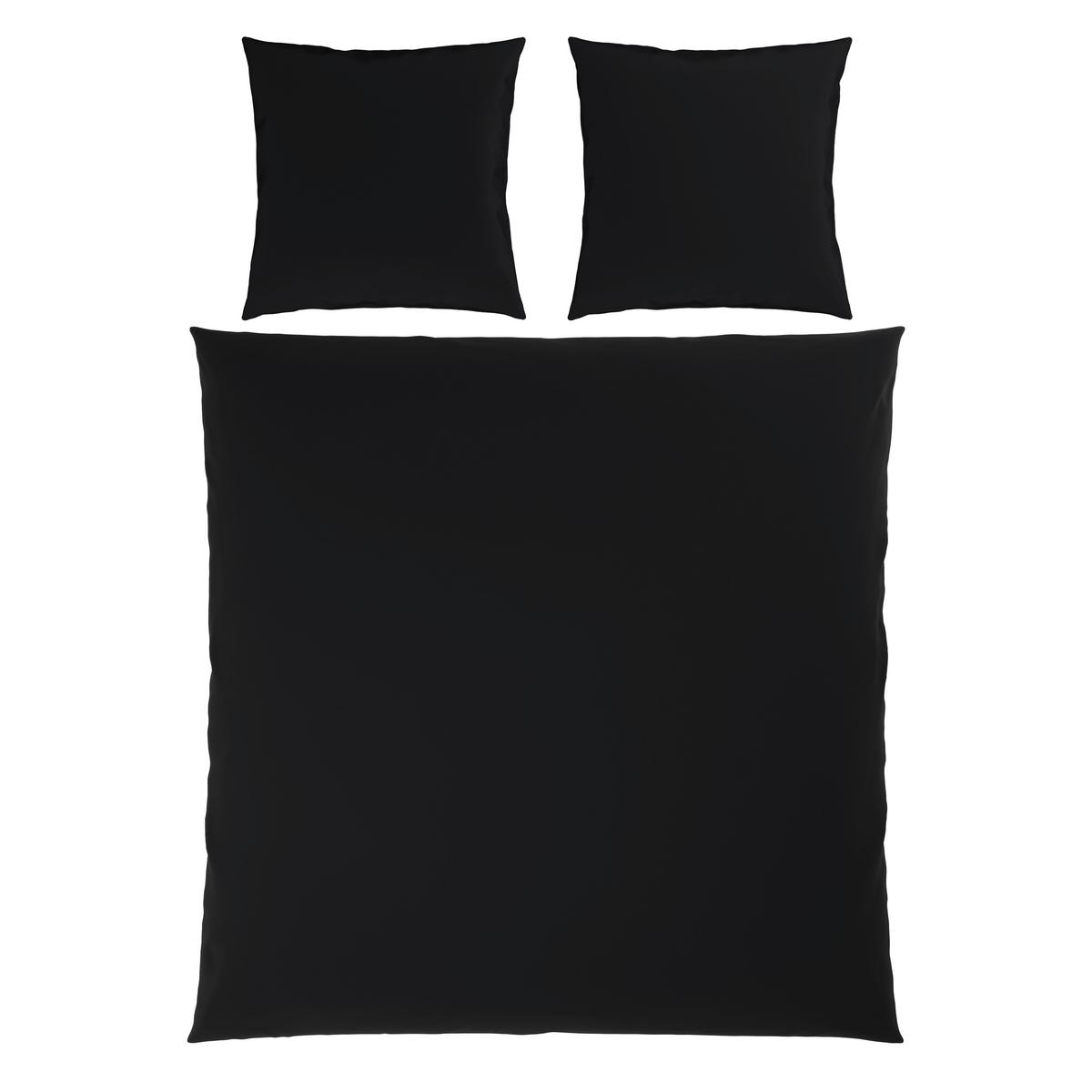 Bettwäsche Xenia Uni XXL Schwarz ca. 200x200cm - Schwarz, MODERN, Textil (200/200cm) - Premium Living