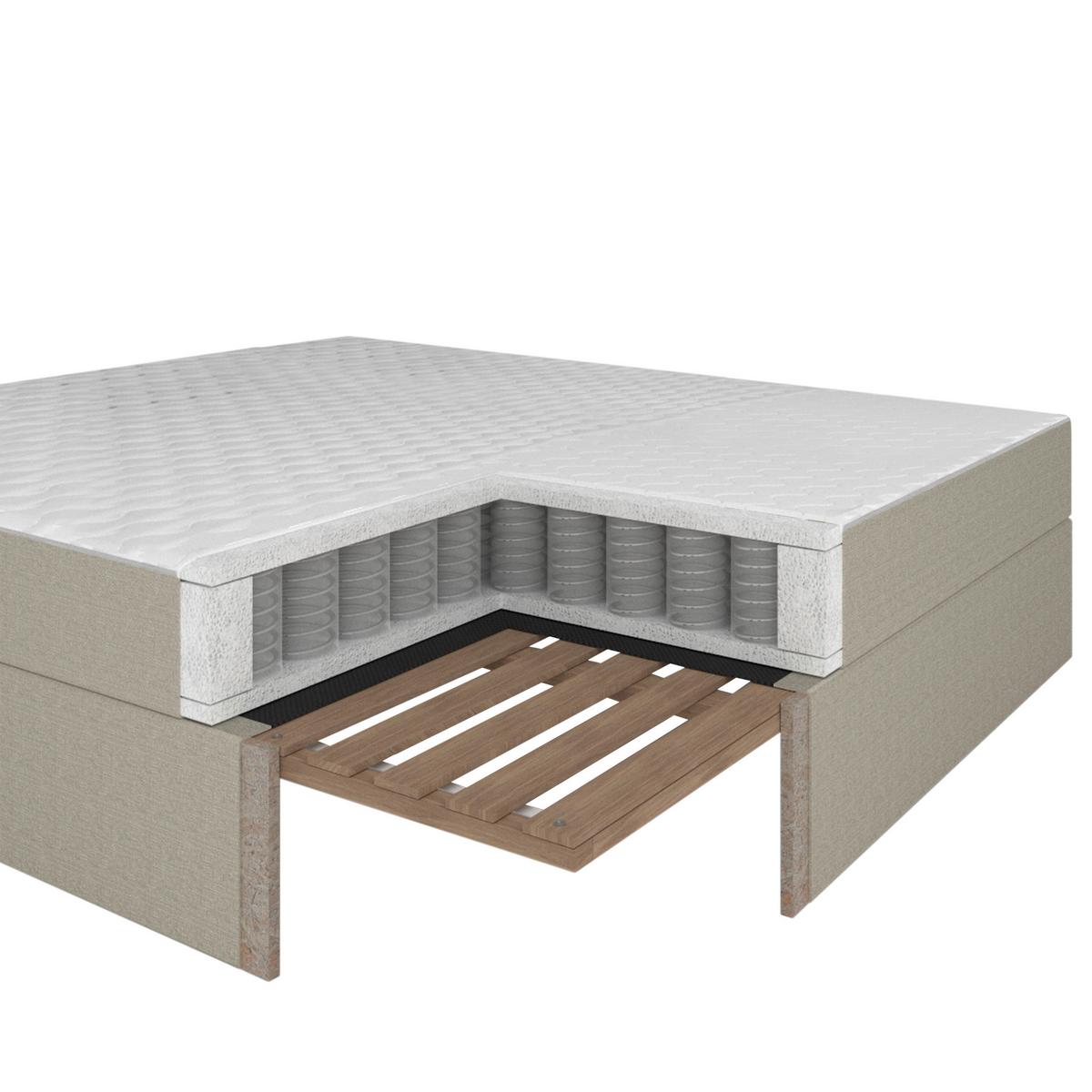 Box Ágy Marco - világosszürke, Modern, textil/fa (180/200cm) - Bessagi