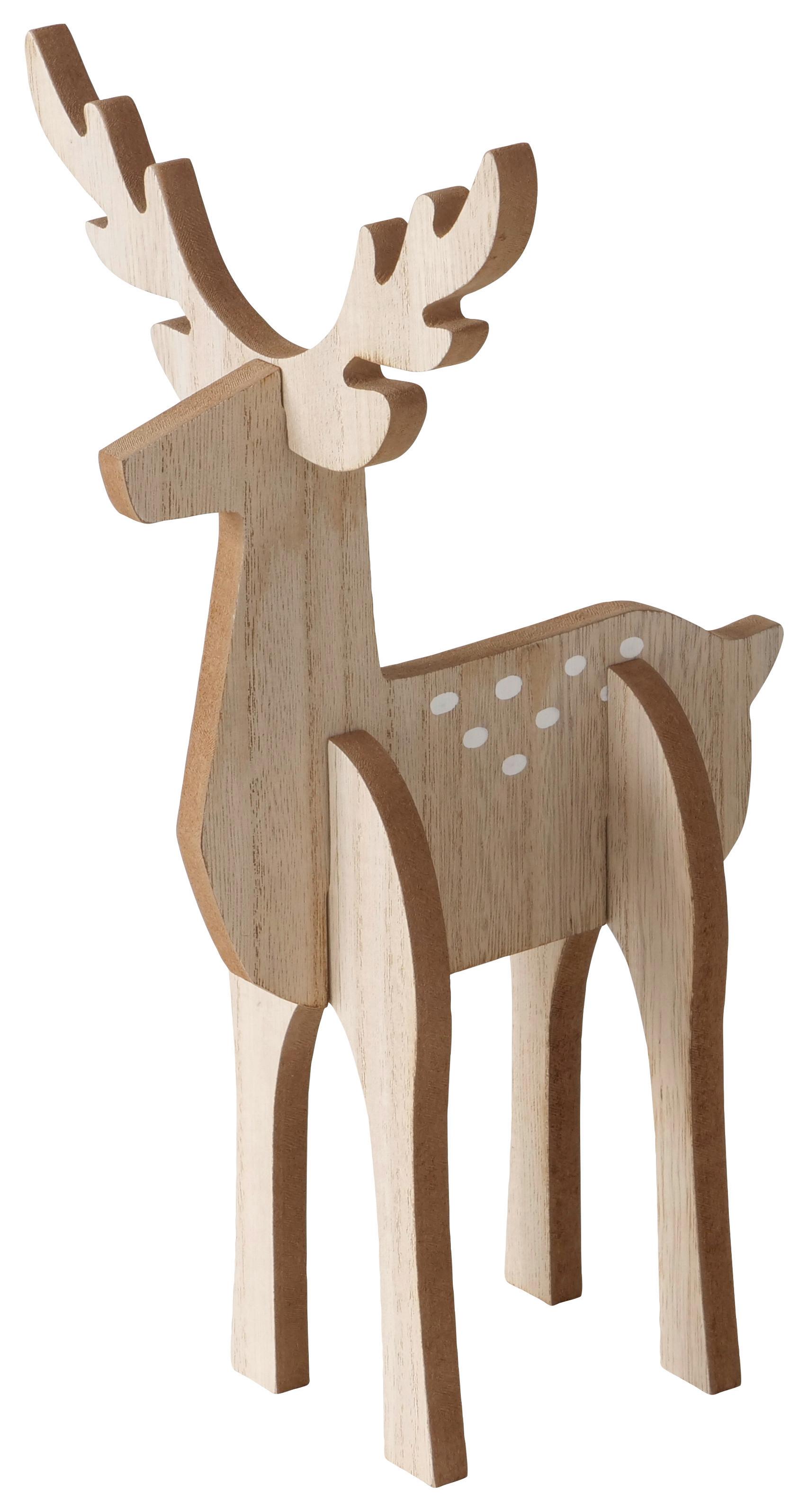 Dekorentier Rugen Naturfaben - Naturfarben, KONVENTIONELL, Holzwerkstoff (17/30/17cm) - Modern Living