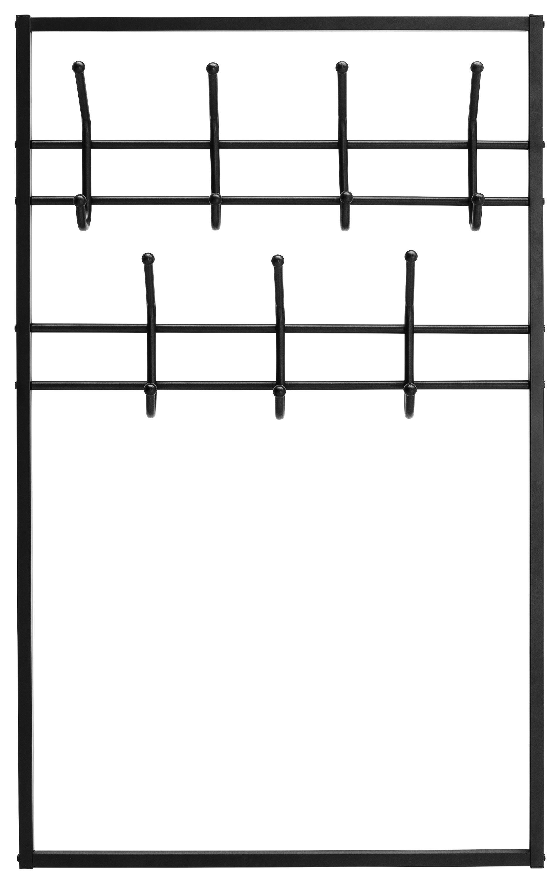 Garderobenpaneel in Schwarz - Schwarz, MODERN, Metall (74/120/4cm) - Modern Living