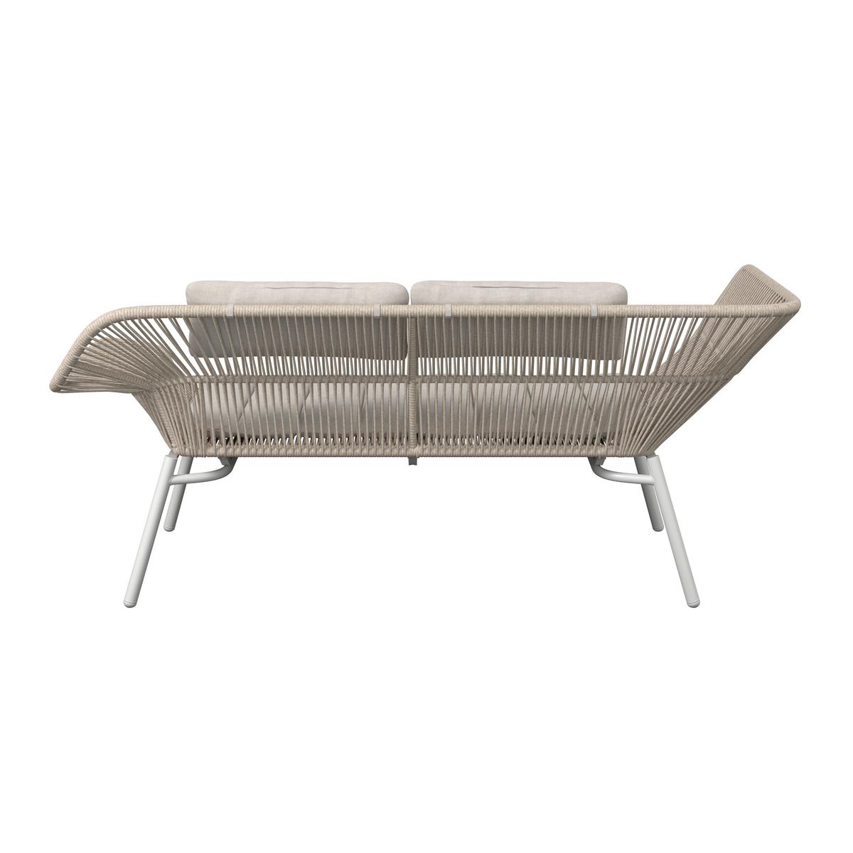 Gartenbank Treviso Beige/Hellgrau/Weiß - Beige/Hellgrau, MODERN, Kunststoff/Textil (178,5/73/73cm) - Mömax