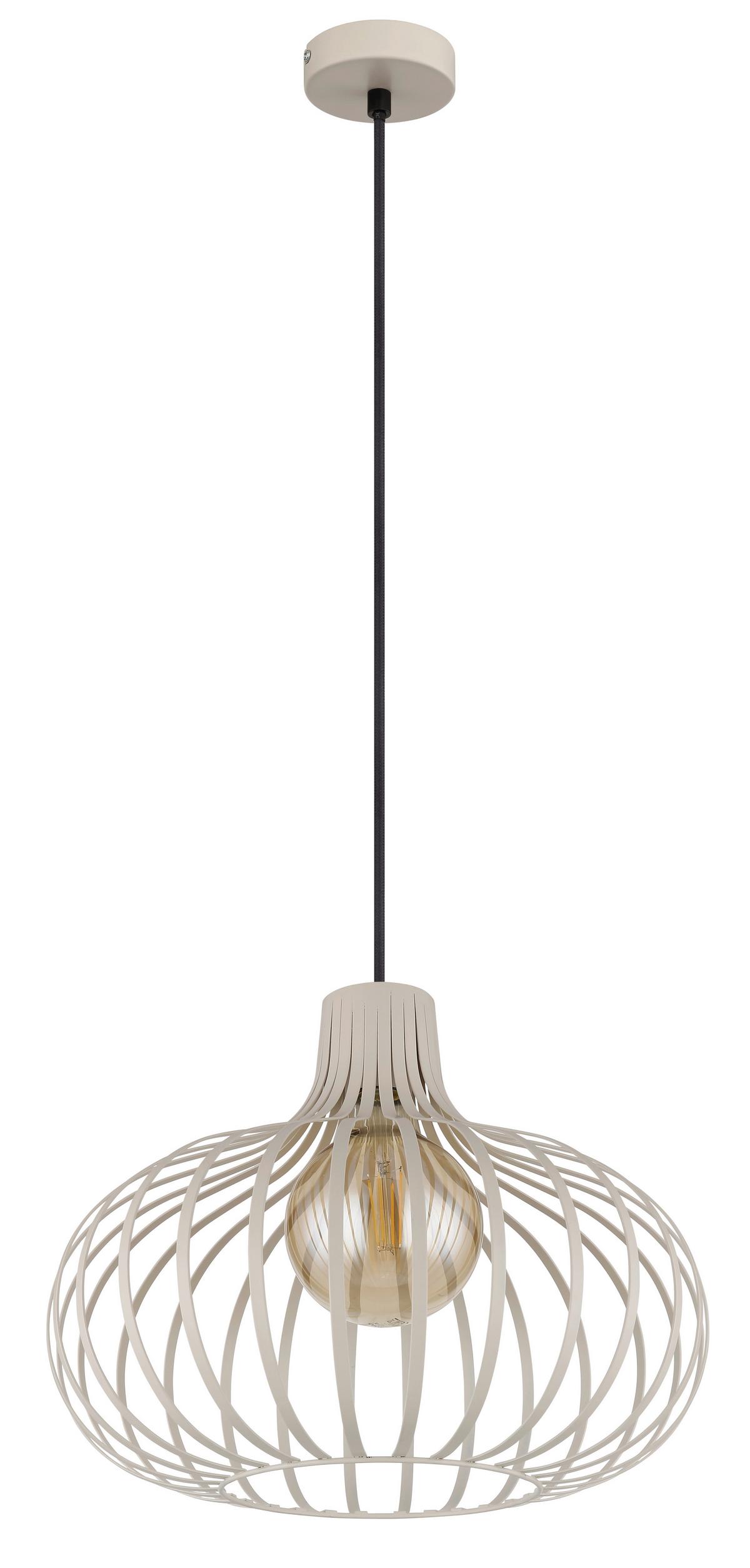 LAMPA WISZĄCA 33370119 MATEO - kremowy/czarny, Basics, metal/tkanina (40/150cm) - Globo