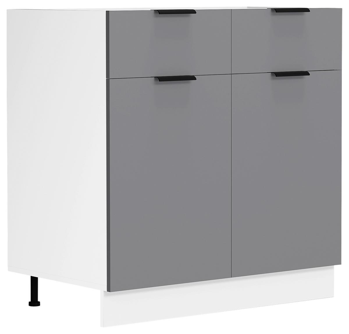 KÜCHENUNTERSCHRANK FASOLA - Weiss/Anthrazit, Trend, Holzwerkstoff/Kunststoff (80/82/46cm) - MID.YOU