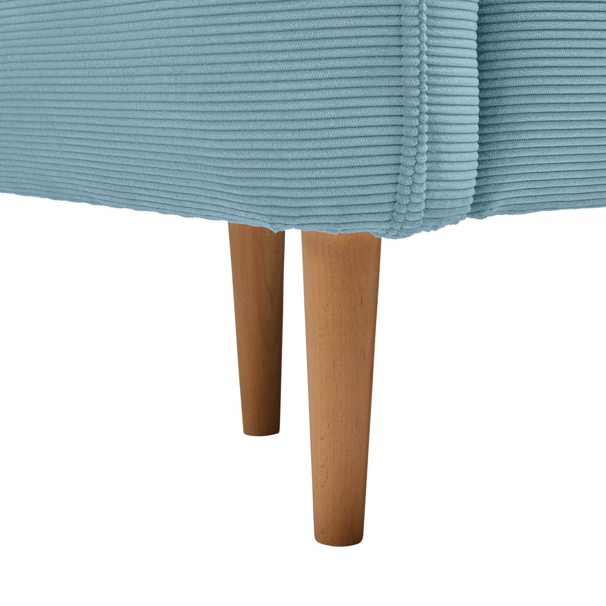 Trosjed Custom - prirodne boje/boje petroleja, Moderno, tekstil/drvo (183/85/92cm) - Mömax