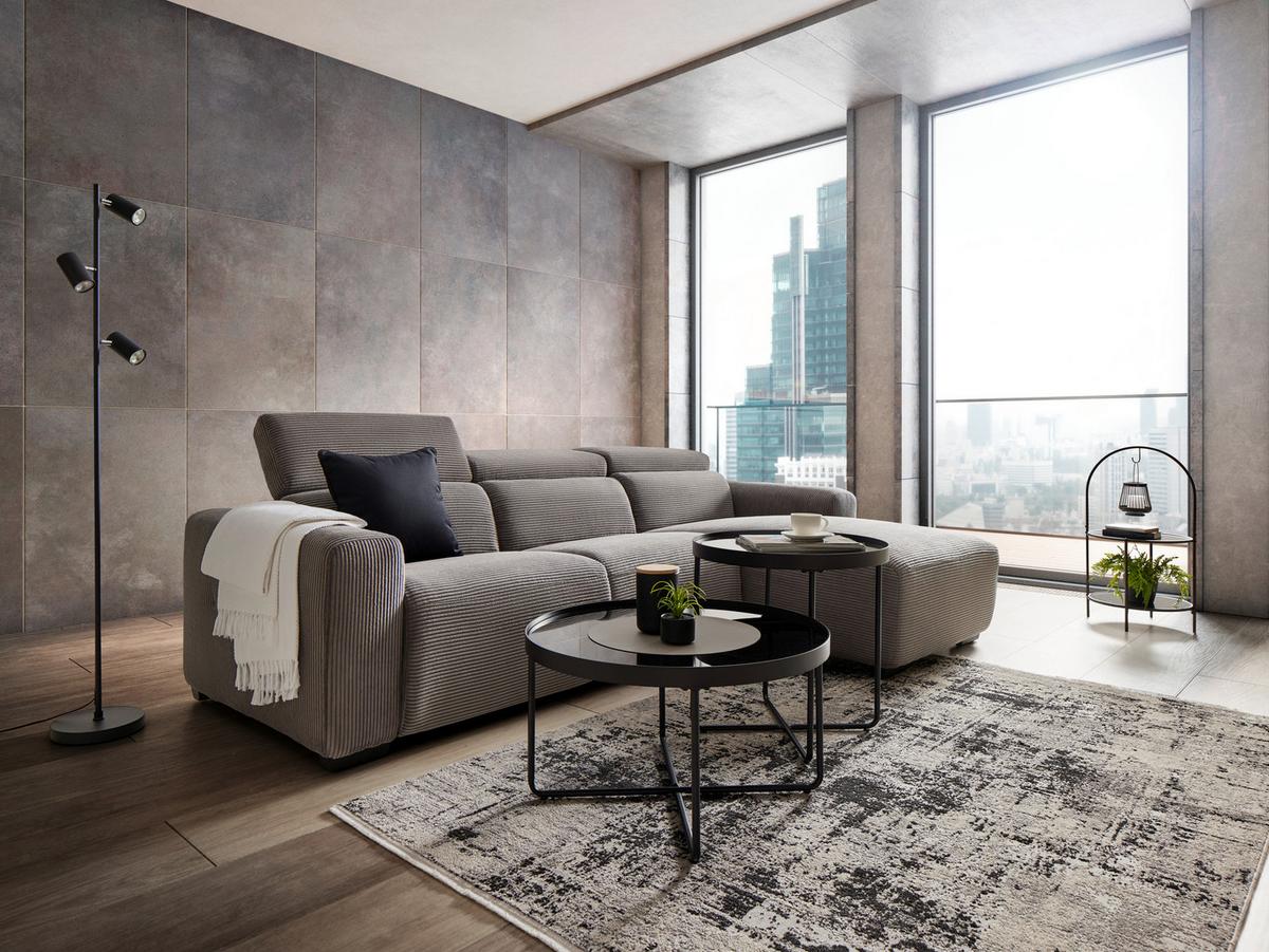Wohnlandschaft Bondico 272 Anthrazit - Anthrazit/Schwarz, Modern, Holz/Textil (272/75-92/101 / 170cm) - Mömax