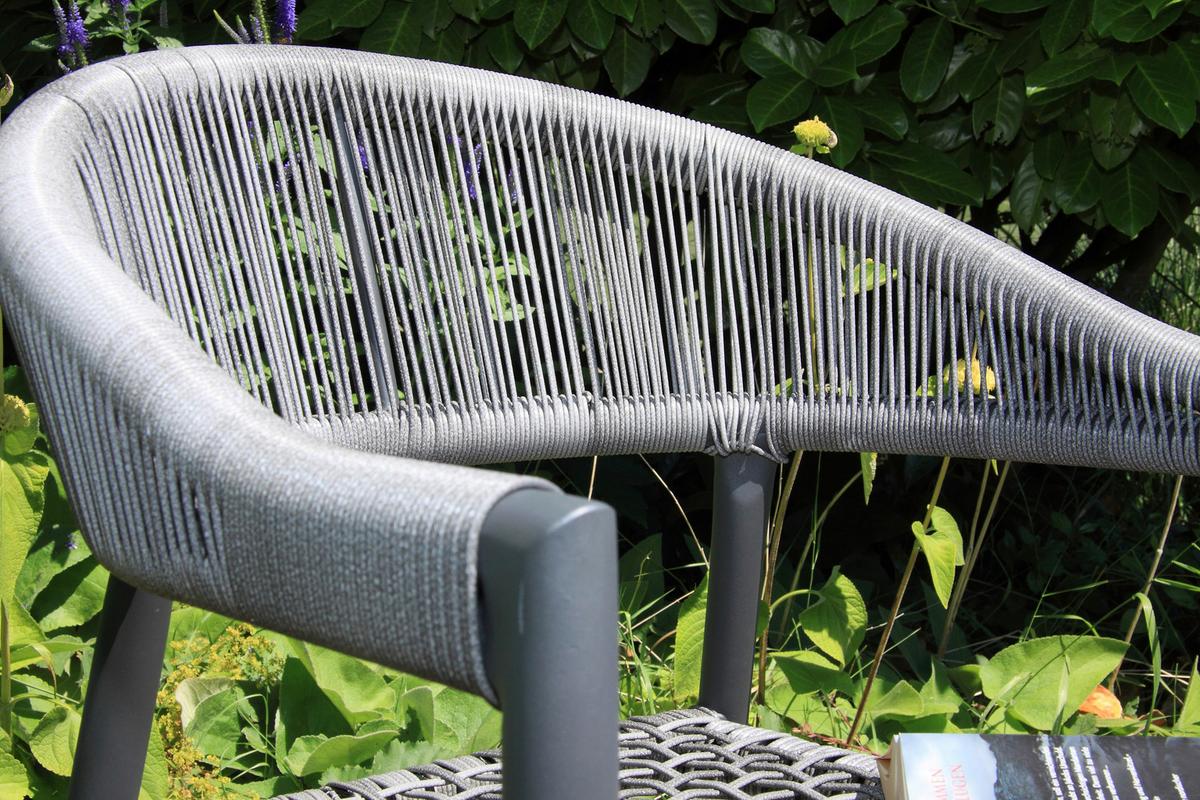 Gartensessel-Set 4-tlg. stapelbar Brooklyn Metall - Dunkelgrau/Graphitfarben, Basics, Kunststoff/Metall (56/58/78cm) - Gardenson