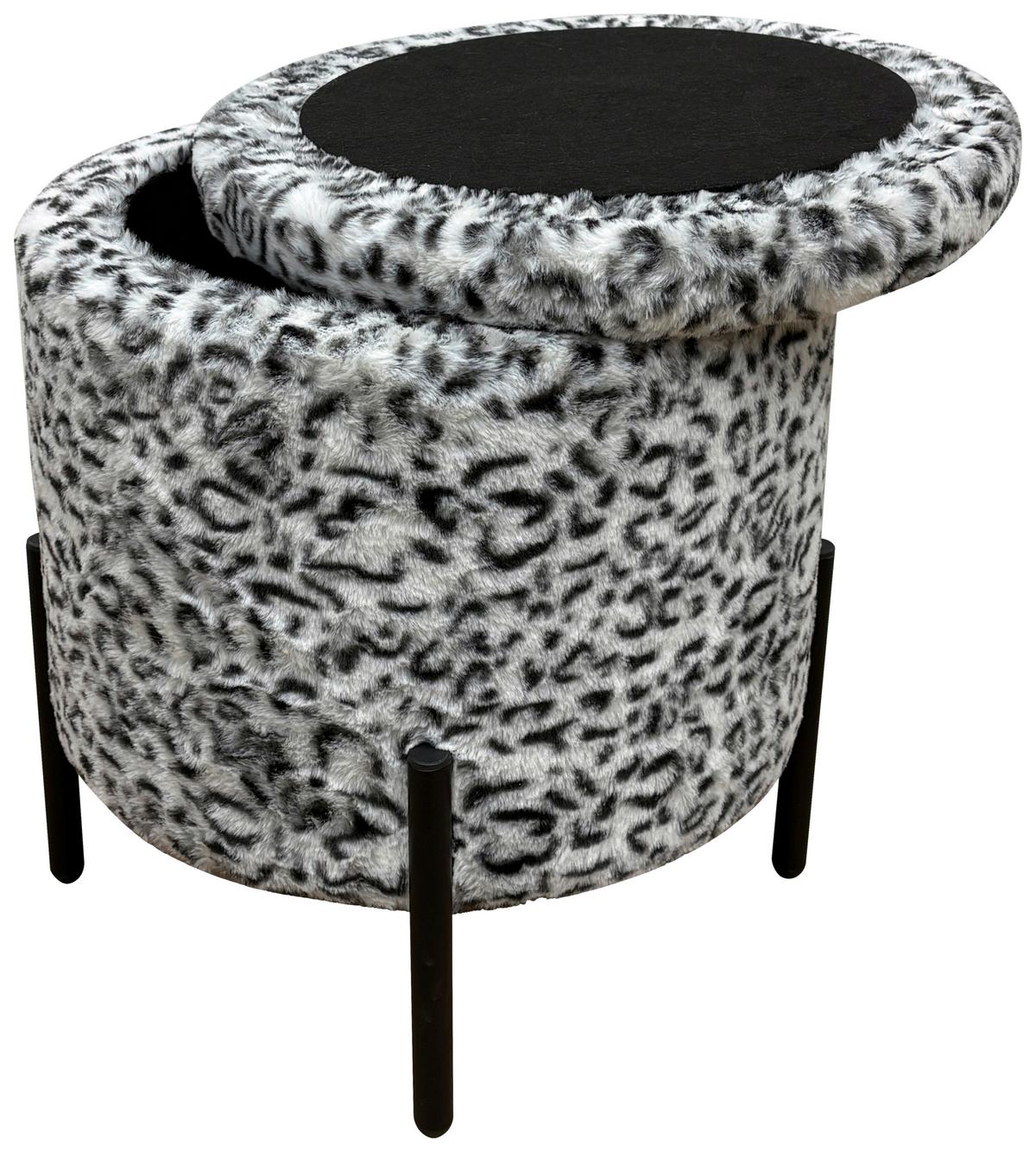 Tabure Leo -Trend- Based - črna/bela, Trendi, kovina/tekstil (38/43/38cm) - Based